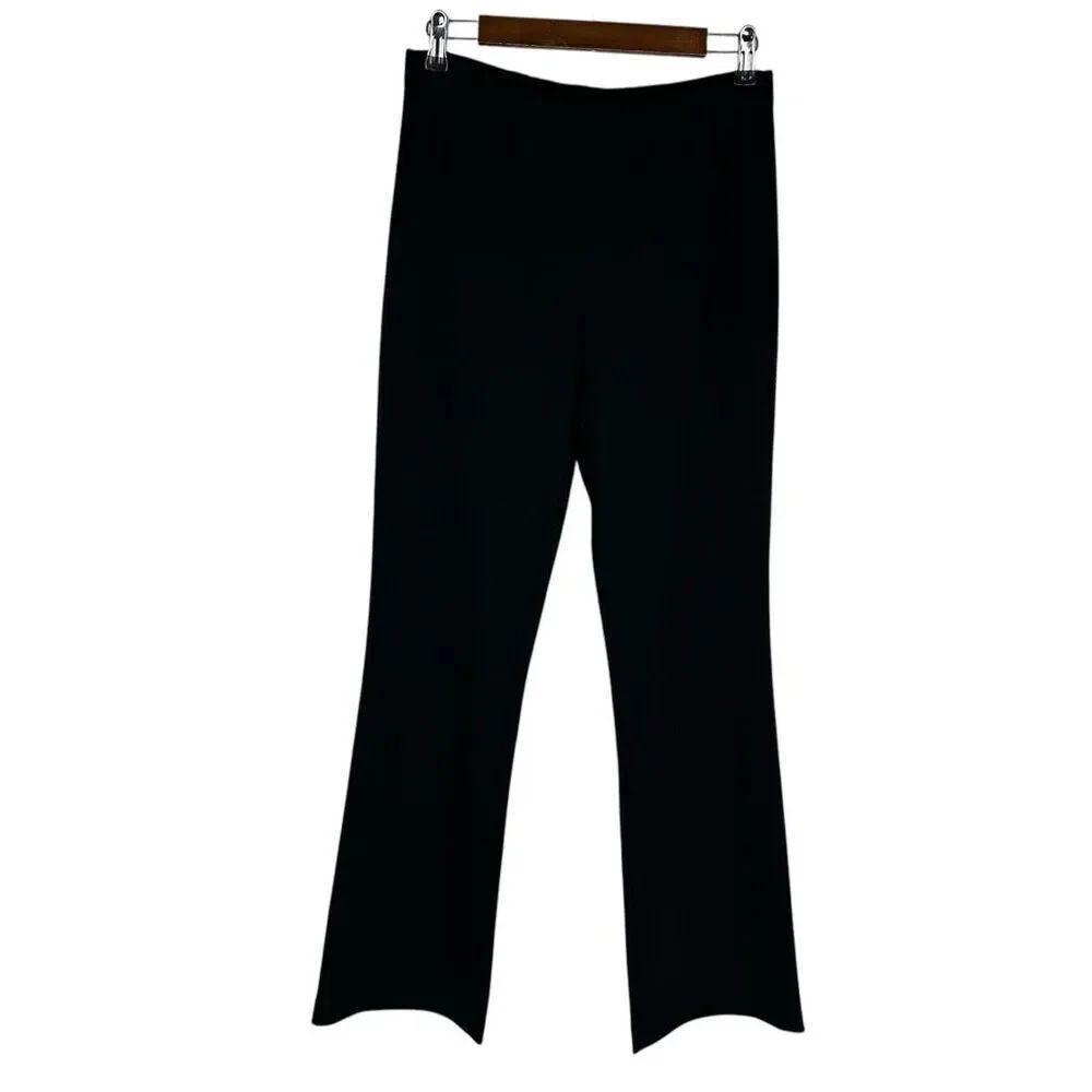 Susan Graver Pull On Full Length Flare Pant Small Black